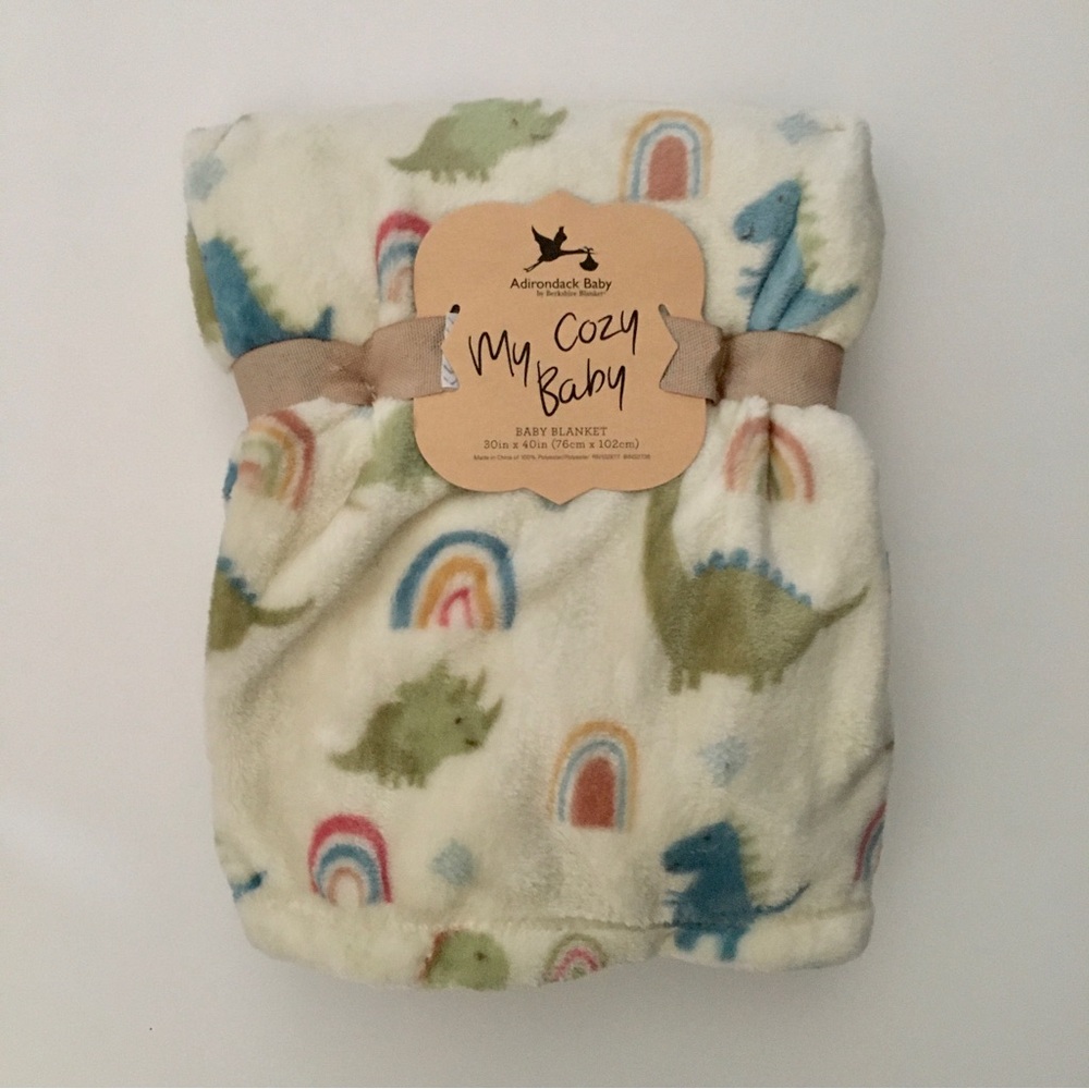 My Cozy Baby Blanket Soft Lightweight Dinosaurs Rainbows | Adirondack Baby